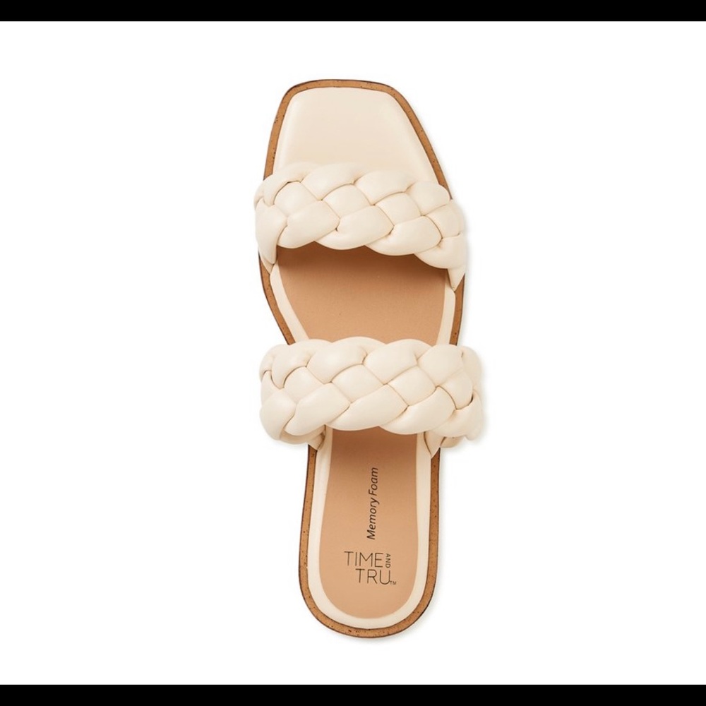 Time and Tru Women's Braided Two Band Sandals